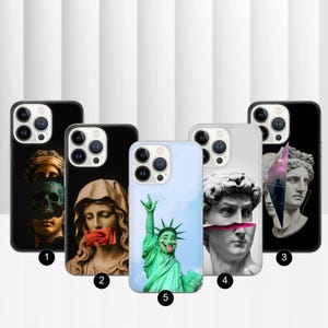 Michelangelo Handyhülle Renaissance Cover für iPhone 16e, 15, 14, 13, 12, 11, Google Pixel 9 Pro, 8, 7A, Samsung S25 edge, S24 FE, A71, A36