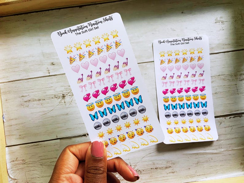 Book Annotation Reaction Sticker Sheets – 7 Emoji Sets | Reading ...