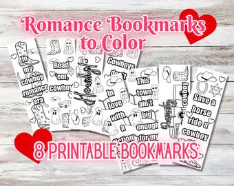 Valentine's Day Cowboy Romance Coloring Digital Bookmark
