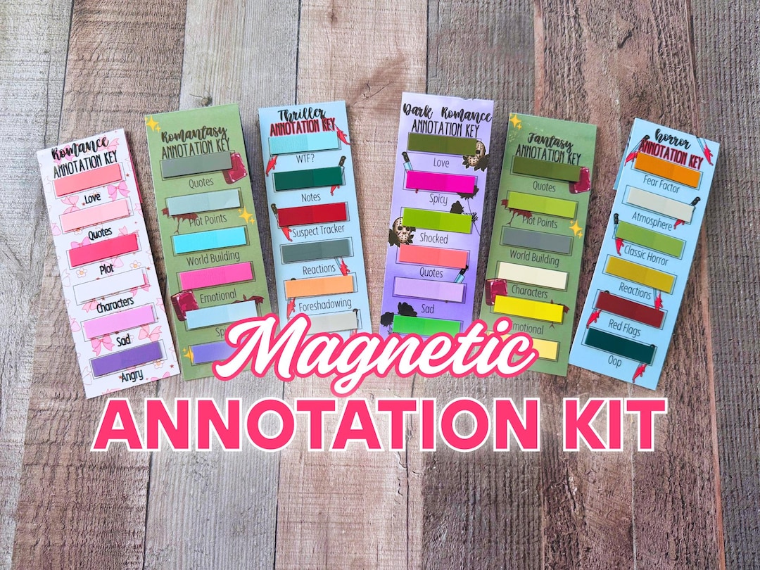 Book Annotation Kit Labels Annotation Kit for Book Lovers | Magnetic Bookmark for Romance, Fantasy ...