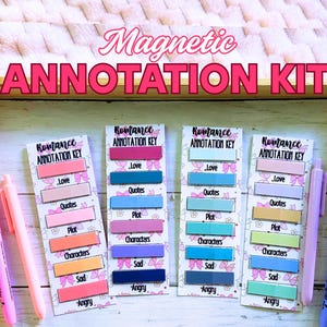 Magnetic Romance Annotation Kit | Book Tabs & Bookmark | Annotating Book Lover Gift | Annotation Sticker Set | Personalized Bookish Gift