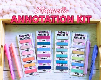 Magnetic Romance Annotation Kit | Book Tabs & Bookmark | Annotating Book Lover Gift | Annotation Sticker Set | Personalized Bookish Gift