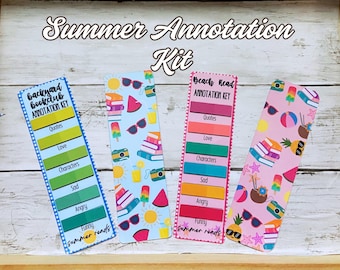 Sommer Anmerkungs Kit | Strand Buch Tabs lesen | Buchklub Lesezeichen | Bunte Anmerkung Schlüssel | Sommer Lese Accessoires