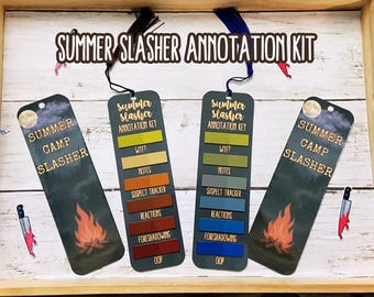 Summer Slasher Annotation Kit | Horror-Themed Bookmark Tabs | Thriller Reading | Slasher Aesthetic