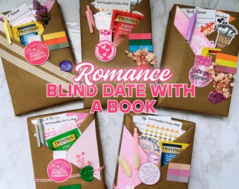 Romance Blind Date with a Book • Surprise Contemporary Romance Book Box • Spicy or Sweet • Book Lover Gift Set
