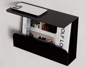 Estantería flotante metálica moderna – Soporte para libros de pared