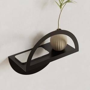 Minimalist Metal Wall Shelf - Display Shelf - Decorative Shelving - Floating Shelf - Entryway & Kitchen Shelf - Small Black Shelf