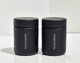 Child-Resistant Glass Pill Jar Set – Modern Vitamin Storage with Labels