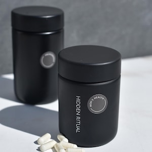 Child-resistant Vitamin Starter Set - Vitamin and Child-proof Pill Jar Set, Sleek and Modern Pill Bottles