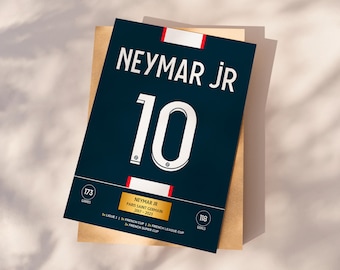 Neymar PSG Poster drucken, Fußball Poster druckbare, Geschenk für Sohn, Neymar Poster, Sofort Download, Neymar Jr Geschenk, Kinder Dekor, PSG Plakat