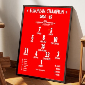 Liverpool 2005 Champions print, Football Poster Printable, Liverpool art, Liverpool poster, Instant Download, Liverpool gift, Grandson gift