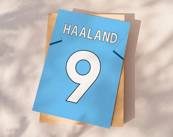 Haaland poster jersey print, Football Poster Printable, Gift for son, Haaland Poster, Instant Download, Haaland gift, Norway star poster