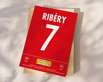 Impresión de póster de Ribery, póster de fútbol imprimible, descarga instantánea, póster de Ribery, leyenda del Bayern, Ribery Bayern, Franck Ribery 7, regalo de Ribery