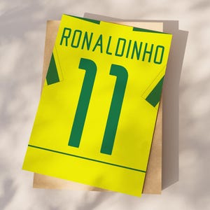 Ronalinho Trikot Druck, Fußball Poster zum ausdrucken, Cristian Fußball, Fußballlegende, Ronaldinho, Fußballlegende, R11, Brasilien