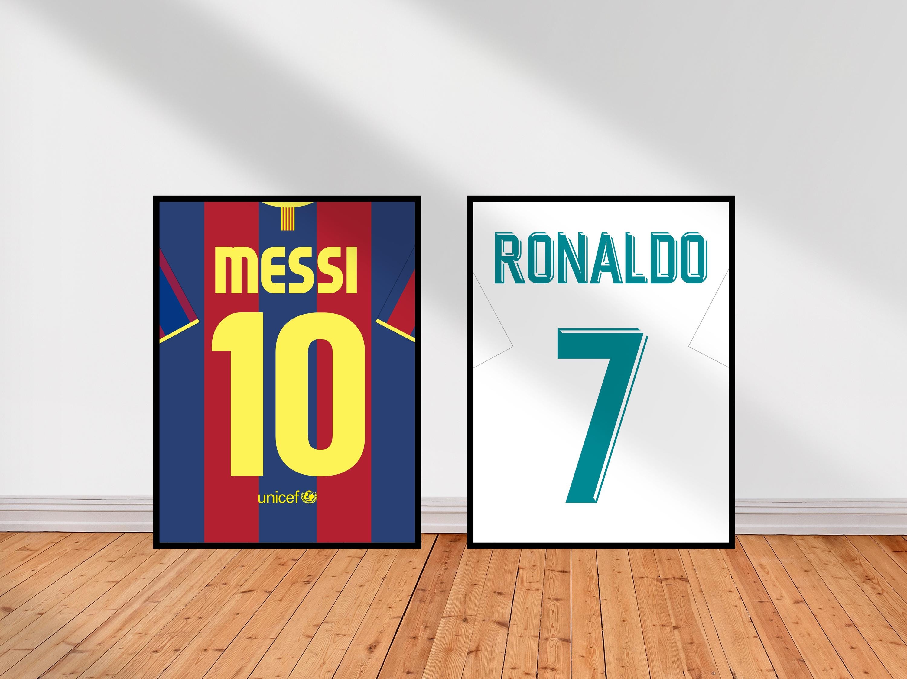 Set of 2 Prints Ronaldo Messi Jersey Poster Set Printable
