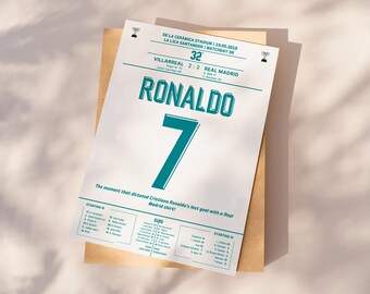 Impresión de gol de Cristiano Ronaldo, póster de fútbol imprimible, descarga instantánea, regalo para nieto, póster de Cristiano Ronaldo, regalo CR7, regalo de fútbol