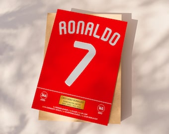 Póster de Cristiano Ronaldo, póster de fútbol imprimible, descarga instantánea, póster de CR7, regalo de CR7, leyenda del Manchester, arte de CR7, fans de Ronaldo