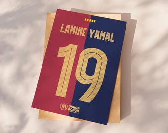 Lamine Yamal FC Barcelona Jersey Poster, Football Wall Art, Digital Download