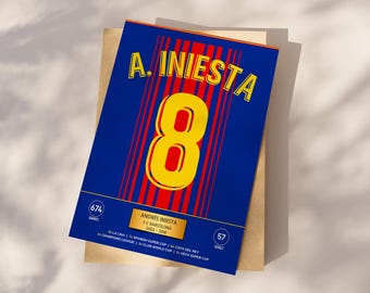 Iniesta Poster Druck, Fußball Poster druckbare, Sofort Download, Iniesta Plakat, Iniesta Geschenk, Barcelona Legende, Spanien Legende, Iniesta