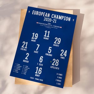 Chelsea 2021 Champions print, Football Poster Printable, Chelsea gift, Chelsea poster, Instant Download, Chelsea Wall Art, Chelsea print