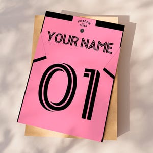 Custom Inter Miami jersey, customizable uniform poster, gift for boys, personalized jersey, football gift for him, digital poster