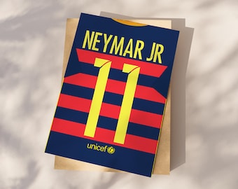 Neymar Jr Trikot Druck, Fußball Poster druckbare, Geschenk für Sohn, Neymar Jr Poster, Sofort Download, Neymar Jr Geschenk, Neymar Jr Kunst