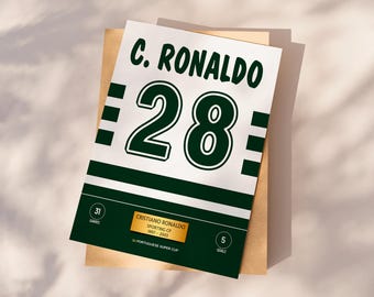 Cristiano Ronaldo-posterafdruk, voetbalposter afdrukbaar, direct downloaden, CR7-poster, CR7-cadeau, Sporting CP-legende, CR7-kunst, Ronaldo 28
