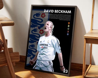 David Beckham Print, Football Poster Printable, Instant Download, Gift for grandson, Beckham poster, Beckham gift, Beckham art, England star