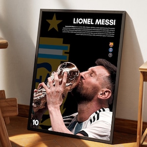 Póster de Lionel Messi, póster de fútbol imprimible, descarga instantánea, regalo para nieto, póster de Messi, regalo de Messi, impresión de Messi, arte de Messi