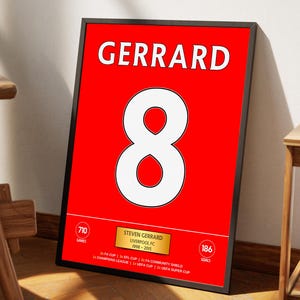 Steven Gerrard Poster Print, Football Poster Printable, Instant Download, Gerrard poster, Gerrard gift, Liverpool legend, Steven Gerrard Art