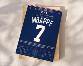 Mbappé Goal Print, Football Poster Printable, Mbappé gift gift, Mbappe PSG, Mbappé poster, Mbappe gift, Kylian Mbappé 7, Mbappé jersey