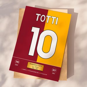 Totti Poster Print, Football Poster Printable, Instant Download, Totti poster, Totti gift, Roma legend, Italian legend