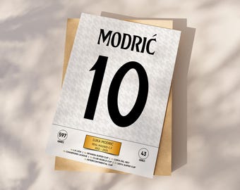 Modric Poster Print, Football Poster Printable, Instant Download, Modric poster, Modric gift, Croatia legend, Real Madrid legend, Modric art