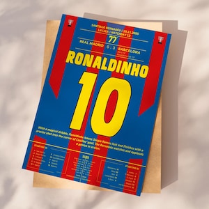 Ronaldinho Goal Print, Football Poster Printable, Ronaldinho Gift, Gift for grandson, Ronaldinho poster, Instant Download, Ronaldinho gaucho