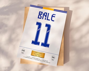 Stampa poster di Bale, poster di calcio stampabile, download immediato, poster di Bale, regalo di Bale, leggenda del Galles, leggenda del Real Madrid, Gareth Bale 11