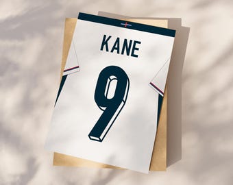 Kane poster jersey print, Football Poster Printable, Kane Poster, Instant Download, Kane gift, Kane England, Harry Kane, England legend