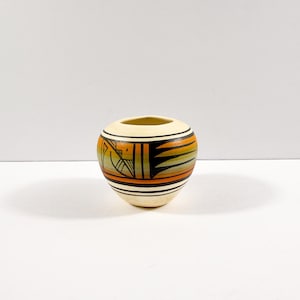 M. Yazzie Small Ute Pottery Vase | Hand Painted Southwest Landscape & Abstract Design
