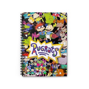 Cuaderno espiral de bebés de los 90: diario retro de dibujos animados, bonitos útiles escolares, regalo creativo para niños y adultos, bloc de notas encuadernado en espiral.