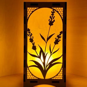 Lavender Wooden Lantern Tower – Flame-Effect LED Table Lantern – Handcrafted Paper Light – Indoor Accent