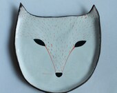 Fox plate - ceramic plate, red fox