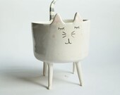 Maurice the Cat - sweet cat bowl with pastel polka dots