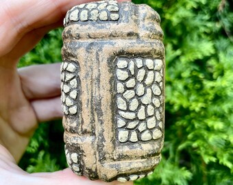 Cobblestone Ancient Block Handmade Ceramic Sculpture Rattle