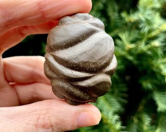 Earthen Dragon Egg Ceramic Rattle // Handmade Abstract Expressionism Sculpture