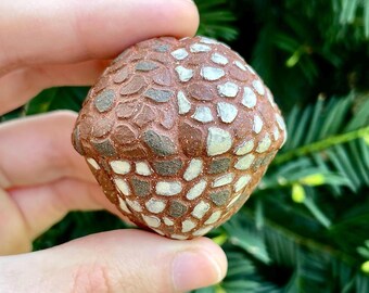 Motley Mosaic Acorn Ceramic Rattle // Handmade Sculpture