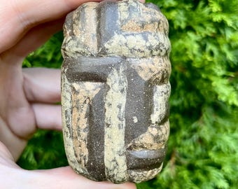 Handmade Ancient Block Ceramic Sculpture Rattle