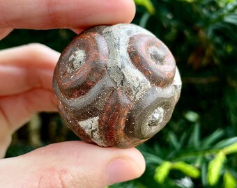 Circle Stone Ceramic Rattle // Handmade Abstract Expressionism Sculpture Slipware