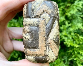 Ancient Tribal Block Handmade Ceramic Sculpture Rattle