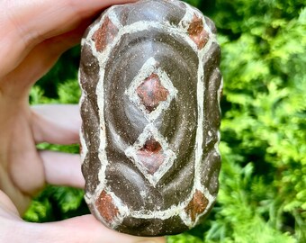 Handmade Ancient Swirl Block Ceramic Sculpture Rattle