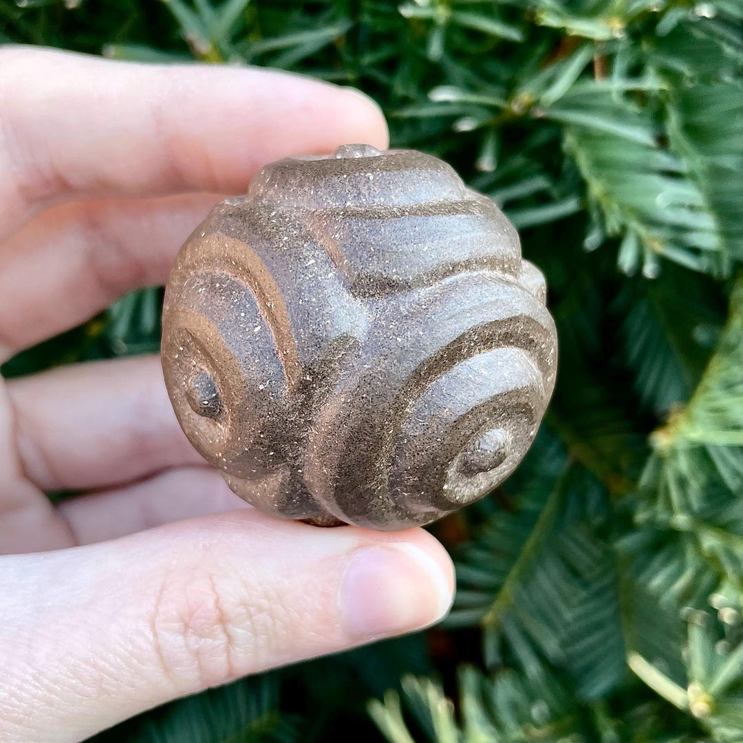 Earthen Circle Stone Ceramic Rattle // Handmade Abstract Sculpture - Etsy