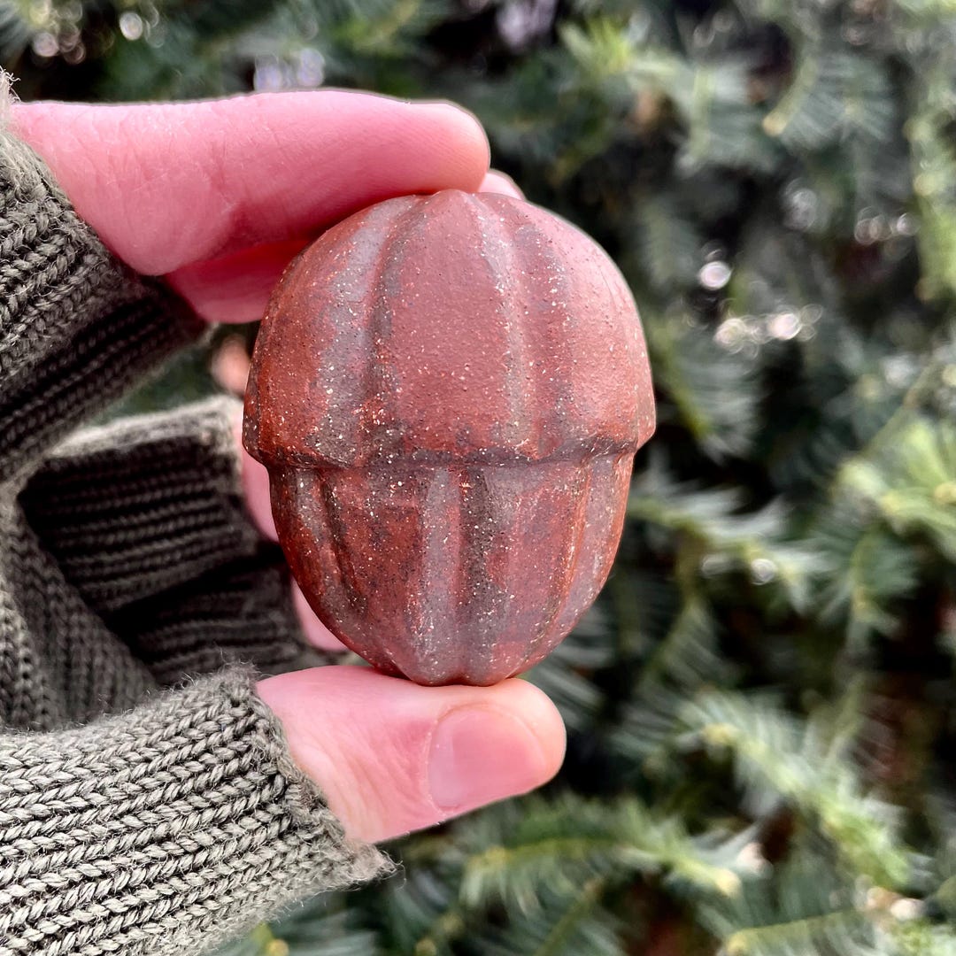 Burnt Fire Acorn Ceramic Rattle - Etsy